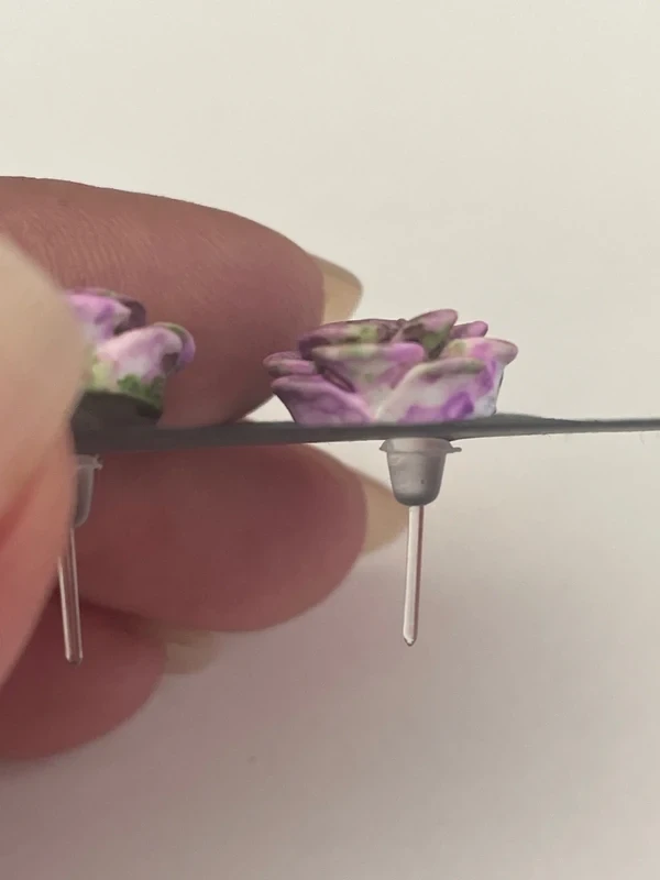 Large green, pink and lilac earrings – photo 3